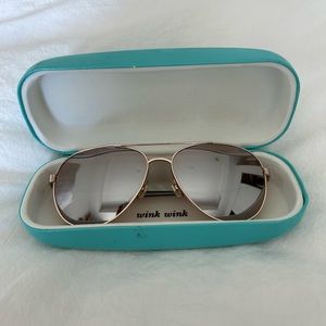 Rose Gold Kate Spade Aviator Sunglasses